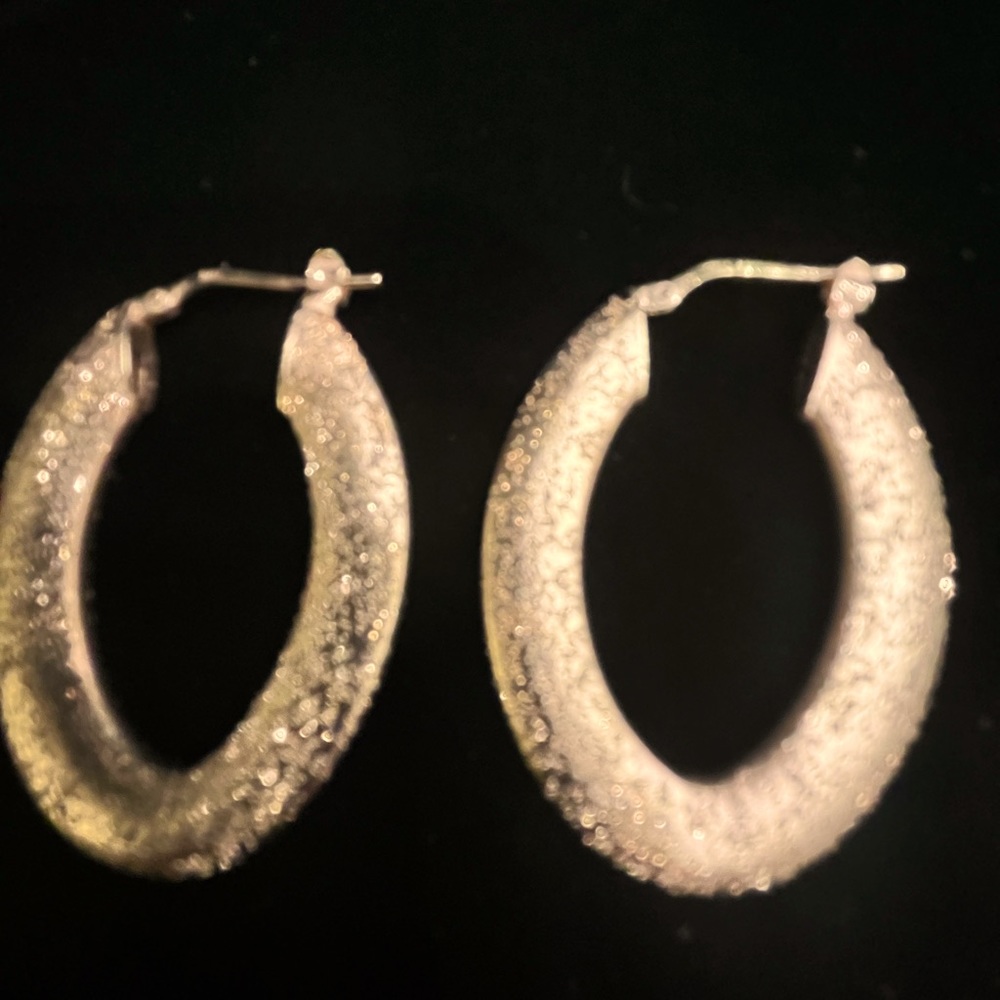 Rose Gold diamond cut overlay Sterling Silver Earrings made in Italy.
